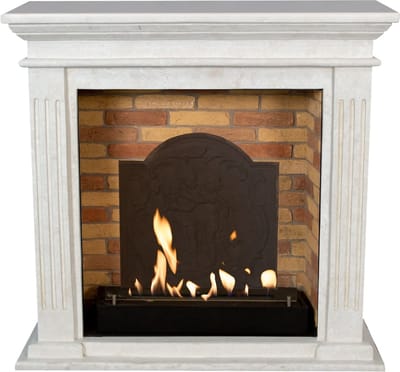 Xaralyn Bio-ethanol haard - Cadiz BME-SWP - wit gepolijst natuursteen - 3 KW verwarming - haardombouw inclusief inbouwhaard - schouw