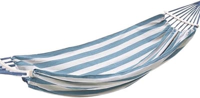 Hangmat Dubbel - Hangbed Canvas - Buiten Ontspannen - Anti-rol Ontwerp - 62 x 49 ft - Blauw Wit
