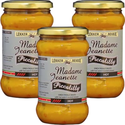 Lekker Bekkie® | Madame Jeanette Piccalilly | Voordeelpak | Surinaams koken | vegetarisch (3x290 ml)
