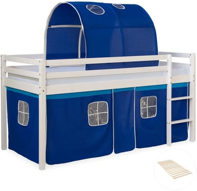 Homestyle4u Hoogslaper - 90x200 cm - Tunnel - met lattenbodem