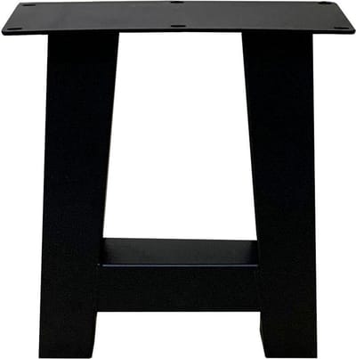 FLE - Stalen A tafelpoot 32 bij 6 cm en hoogte 42 cm zwart gepoedercoat (koker 6 x 6 cm) - 2 stuks