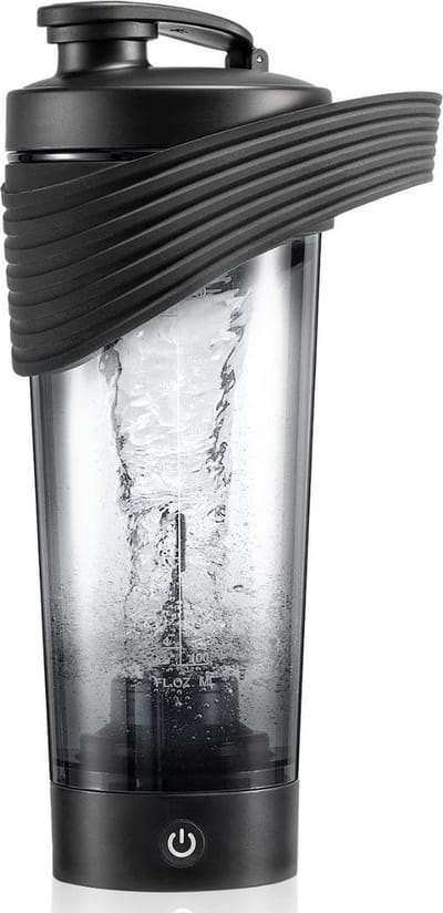 Elektrische Shakebeker - Shakebeker Extra Capiciteit - Blender To Go - Shakebeker met Mixer - Voor Onderweg - Zwart - Laad Snel Op