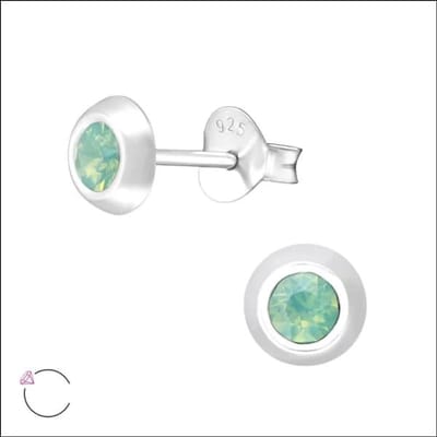 Aramat Jewels | Oorbellen | Zilveren Kristal Oorbellen - Subtiel en Elegant | 5mm / Opaal Grijs | |5mm | Zilver | Kinderen, Volwassenen | Verkleurd niet