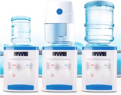 Thuys – Waterkoeler – Waterdispenser Met Koud Water – Dispenser – 40cm x 30cm x 30cm – Wit En Blauw