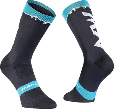 Northwave Clan Fietssokken Zwart/Azure Maat 40/43