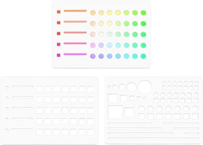 3 Stuks Rasterjournaalstencil voor Handgemaakte Planners, Herbruikbare Registratiesjablonen en Duurzame Schrijf- en Tekengereedschappen voor Journaling