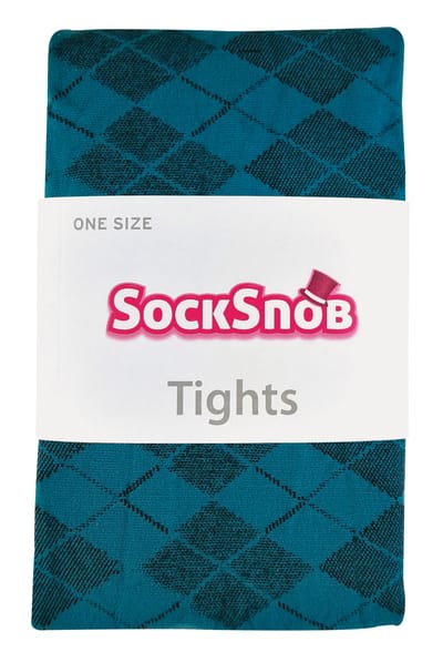 Sock Snob Dames80 denier ondoorzichtig patroon panty's - Argyle Teal