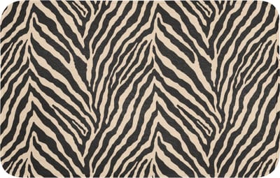 Badmat 80x50 cm - Antislip - Zebra - Klassiek - Zwart - Badmatten voor badkamer - Badkamermat - Douchemat - Badkamer mat