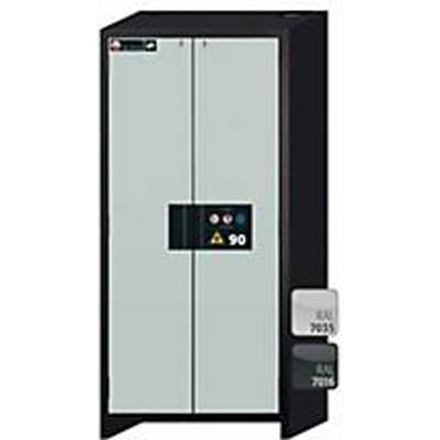 Veiligheidskast type 90 asecos Q-CLASSIC-90, scharnierende deuren, voorzijde in lichtgrijs, B 893 x D 615 x H 1953 mm