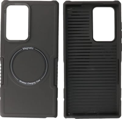 Hoesje Geschikt voor Samsung Galaxy S21 Ultra - MagSafe Hoesje - Shockproof Back Cover - Zwart
