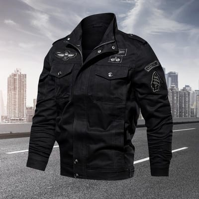 Pilotjack Heren Gewassen Katoenen Jas Om Warm Te Houden Militair Stoer Kerel Tooling Vergroten 3XL black