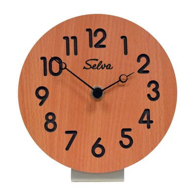 SELVA tafelklok, modern, analoog, kwarts, van hout (MDF-gecoat), Zwarte Woud handwerk, Made in Germany