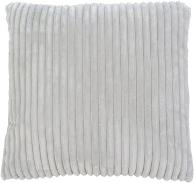 Famanu – Corduroy ribfluweel look kussenhoezen set van 2 (50x50 cm) – knuffelzacht – zilver/grijs – sierkussenhoezen