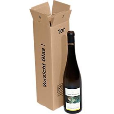 Transportdozen voor wijnflessen, L 105 x B 105 x H 385 mm, 1 fles/doos, 20 stuks