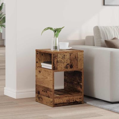vidaXL - Bijzettafel - Oudhout - 30,5 - x - 30 - x - 45 - cm - Bewerkt - hout