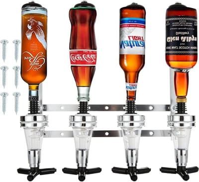 Wandgemonteerde alcoholdispenser voor thuis, 30ml flessenhouder voor sterke dranken, wijn en cocktails, ideaal voor bar, feest en keuken