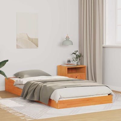 vidaXL - Bedframe - Wasbruin - 100 - x - 200 - cm - Massief - grenenhout