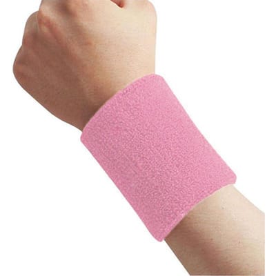 Bandeau anti-transpiration en coton pour poignet, serviette de lavage absorbante et absorbante pour le tennis, le basket-ball, la salle de sport, le soutien du poignet rose
