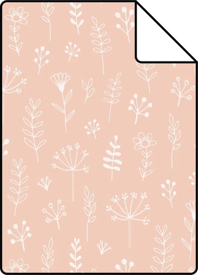 Proefstaal ESTAhome behang bloemmotief zacht roze - 26.5 x 21 cm - 139752-S