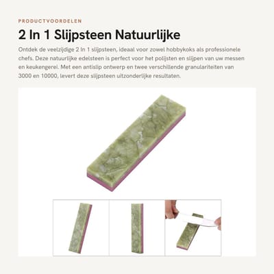 Dailygoods- Slijpsteen Dubbelzijdig 3000/10000 - Slijpsteen voor Messen - Natuurlijke Edelsteen - Antislip - Draagbaar - Professionele Kwaliteit - Slijpblok