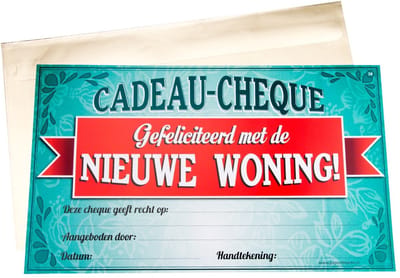 Paper Dreams Cadeaucheque Woning 34,5 X 21 Cm Papier Turquoise