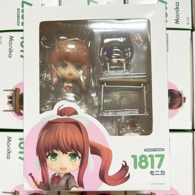 1817 Monika Doki Doki Literature Club Verwisselbare Gezichten Gearticuleerde Anime Actiefiguur Verzamelbare Pop Ornament gray