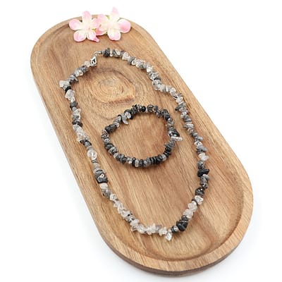 Set splitcollier & splitarmband Tourmalijn Kwarts