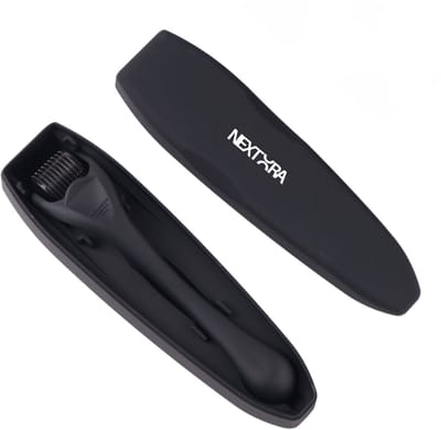 Nextora Dermaroller - Baardroller - Dermaroller Baardgroei - 540 Micro Naalden van 0.50mm - Microneedling roller - Zwart