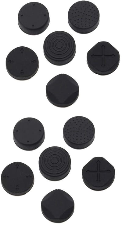 Dailygoody - Thumb Grips - Analog Stick Caps - Verbeterde Grip - Zwart - Silicone Grip - Voor PS Vita 1000 2000 - 12 Pack
