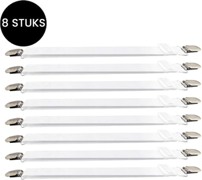 Purepeak Lakenspanners 1 Persoonsbed Set 8 Stuks - Universele Dekbedclips - 130 cm - Dekbedklemmen - Bedbretels