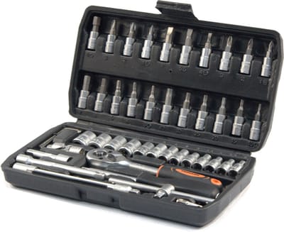 TRIMANN - Dopsleutelset 1/4" - 46-delig - Koffer- Chrome Vanadium staal - Complete en compacte set Dopsleutels - 5 Jaar garantie