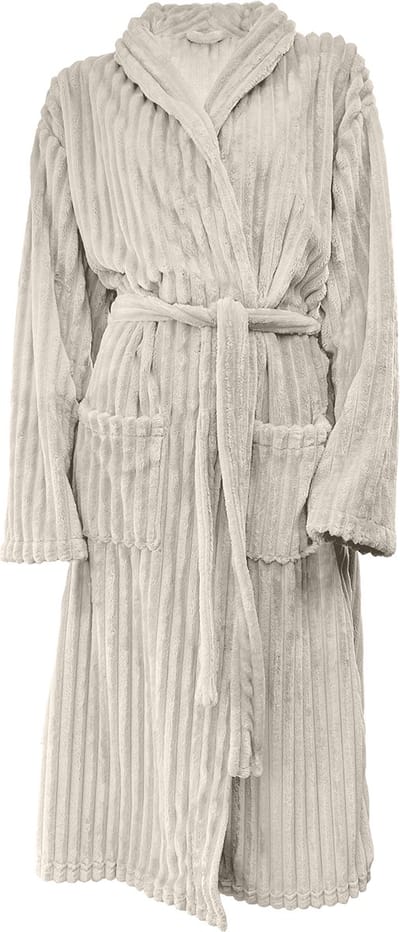 LINNICK Teddy Rib Fleece Uni Badjas - Cremé - S - Badjas Dames - Badjas Heren