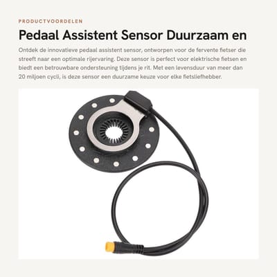 Dailygoods - Pedaal Assistent Sensor - Duurzaam en Stabiel - 12 Magneten - Geschikt voor Fietsen - Compact en Lichtgewicht