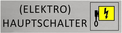 CombiCraft Aluminium Deurbordje "Hauptschalter (elektro) " 165x45mm met tape