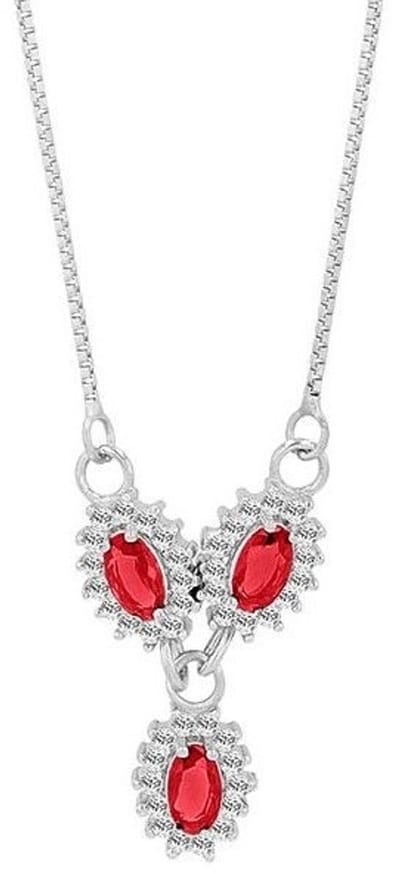 AKZENT Akzent damesketting met hanger "Elowa" van 925 Sterlingzilver, gerhodineerd, duurzaam