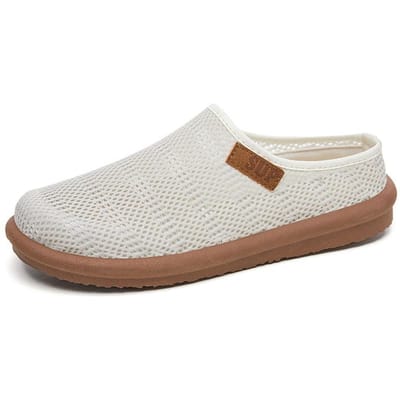 Schoenen voor Dames In Zomer Vliegend Mesh Schoenen Eén Voet Blazend Enkele Schoenen Uitgehold Dames Schoenen Halve Pantoffels voor Dames 36