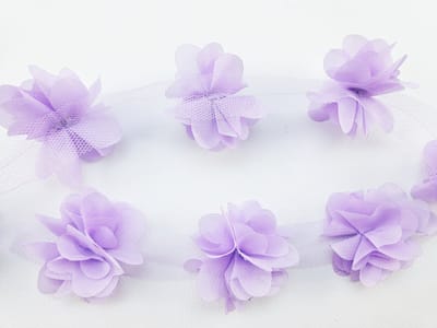 BamBella Naai band - 24 stuks - Bloemen band Paars - kant - Sier band kleding maken knutselen