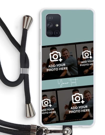 Gepersonaliseerd - Case Company® - Hoesje met koord geschikt voor Samsung Galaxy A71 hoesje met Koord - Filmrol N°2 - Telefoonhoesje met Zwart Koord - Bescherming aan alle Kanten en Over de Schermrand