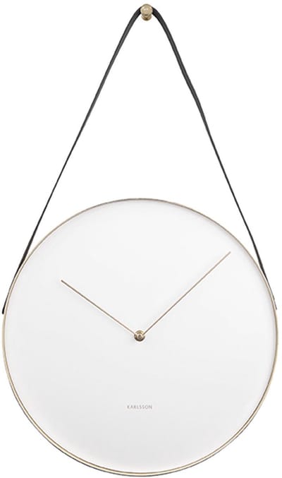 Karlsson Wandklok Belt - Metaal Wit - Ø34cm - Scandinavisch