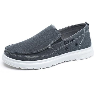 Nieuwe Heren Gevulkaniseerde Schoenen Casual Luie Herenschoenen Comfortabele Instappers Heren Canvas Schoenen Ademende Heren Zomer Sneakers 43 gray