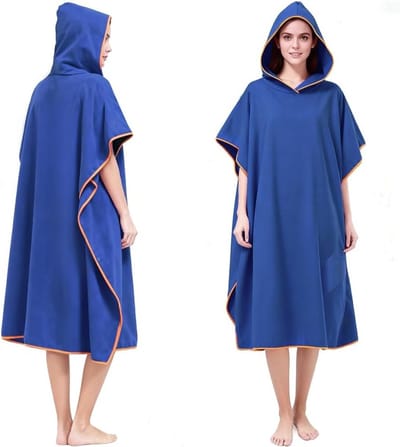 Hooded Poncho Handdoek voor Volwassenen van Microfiber, Extra Groot en Met Zak, Ideaal voor Strand en Bad