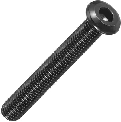 Inbusschroeven met platte kop, M8 - 1,25 x 65 mm, 10 stuks, roestvrij staal, ideaal voor meubels en houtprojecten, zwart afwerking