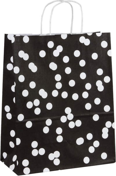 Papieren tasjes 50 stuks - Zwart en Zwart-Wit en Print / Multi colour - A4 25x31x12 - Cadeautasjes - Papieren tasjes met handvat