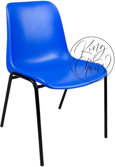 Kantinestoel Helene Blauw - zwart onderstel kantinestoel stapelstoel kuipstoel vergaderstoel tuinstoel kantine stoel stapel stoel tuin stoel kantinestoelen stapelstoelen kuipstoelen arenastoel schoolstoel bezoekersstoel Everardo