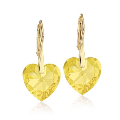 Montebello Oorbellen Noor HG52 - Swarovski Hart - 925 Zilver Verguld - Ø14mm - 30mm