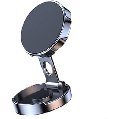 Autotelefoonhouder Sterke Magnetische Auto Mobiele Standaard 720° Opvouwbare Ronde Beugel Universele Telefoonhouder zilver