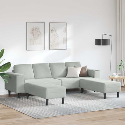 vidaXL Woonkamerbank 3 pcs Lichtgrijs 250 x 188 x 76 cm