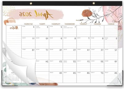 Bureaukalender 2024 - Maandkalender Wandkalender - Jaar Plannen - Grote Gelinieerde Blokken - 43 x 30 cm - Wit