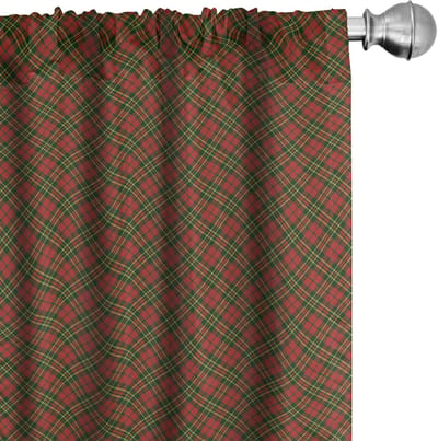 ABAKUHAUS Geruite Gordijnen – 2x75x225 cm – Microvezel, Verduisterend