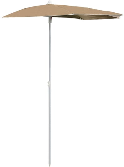 Halve Parasol - Balkonparasol - 180x90 cm - UV-bescherming - Wandparasol - Stabiel Stalen Frame - Taupe